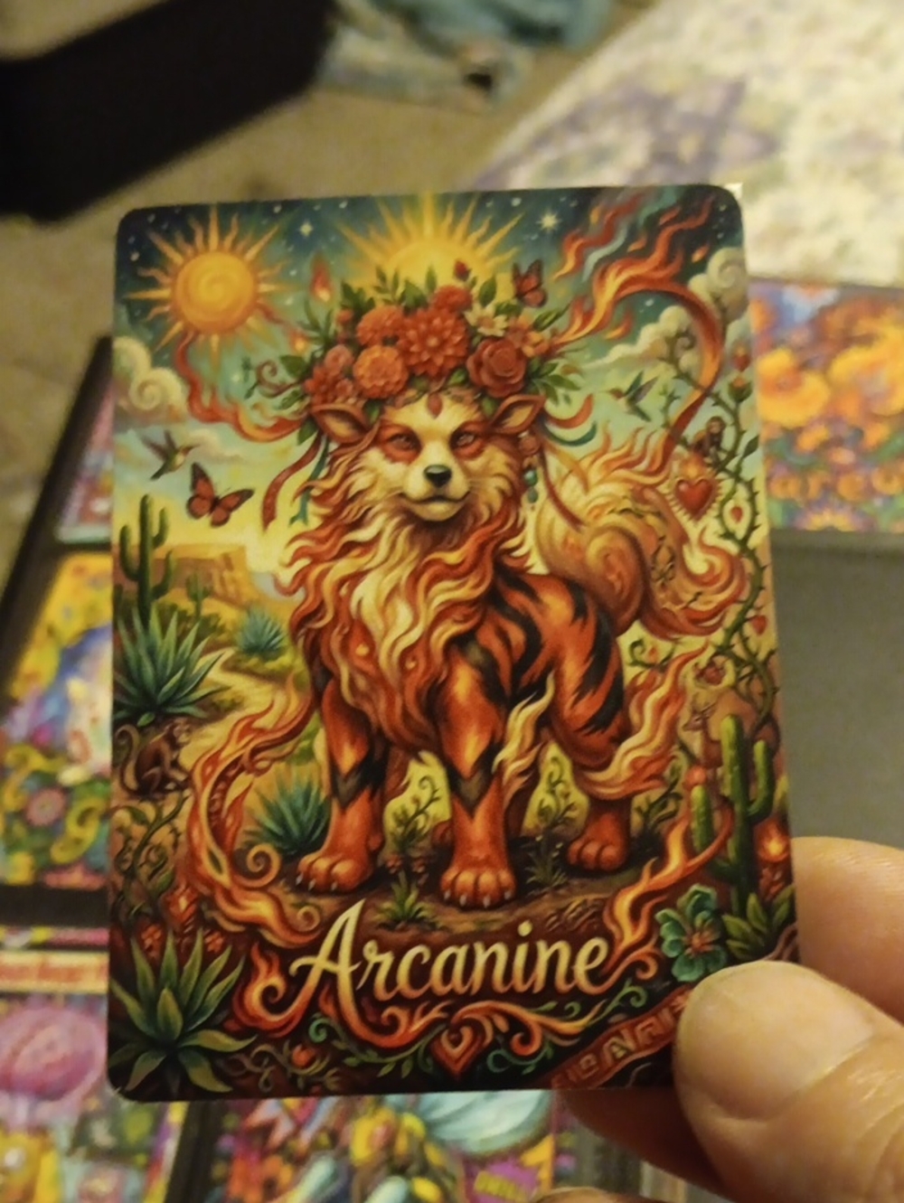 Arcanine Collectible Art Card - Vibrant Orange & Gold